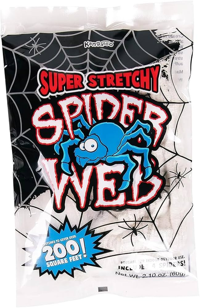 Kangaroo 200 sq. Ft Fake Spider Webs Decorations - Spiderweb Webbing Halloween Cobwebs Decor - Sc... | Amazon (US)