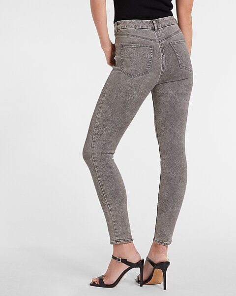 High Waisted FlexX Faded Black Skinny Jeans | Express
