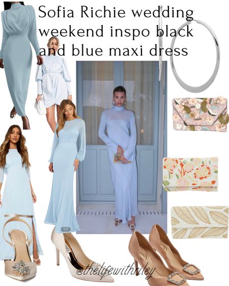 Sofia Richie blue high neck dress wedding weekend outfit INSPO 

#LTKFind #LTKstyletip