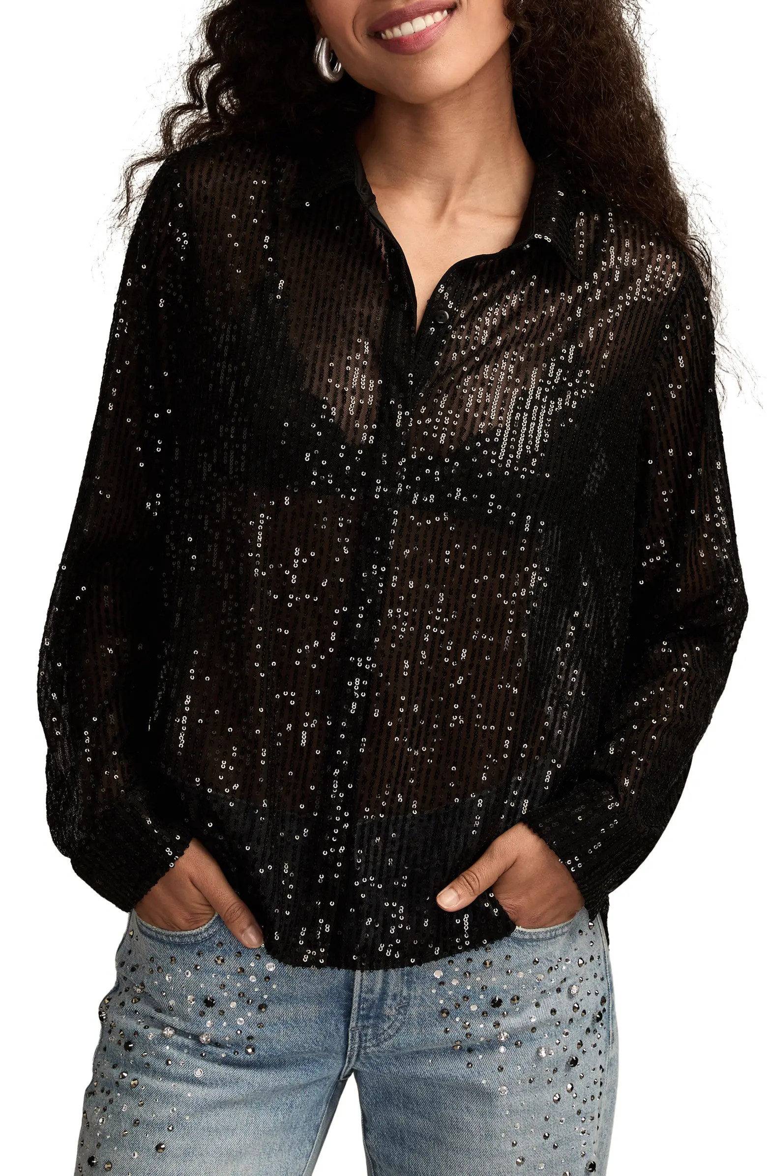 Sheer Sequin Shirt | Nordstrom