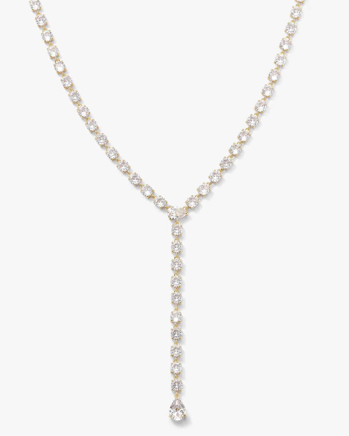 Diamond Drop Necklace - Gold|White Diamondettes | Melinda Maria