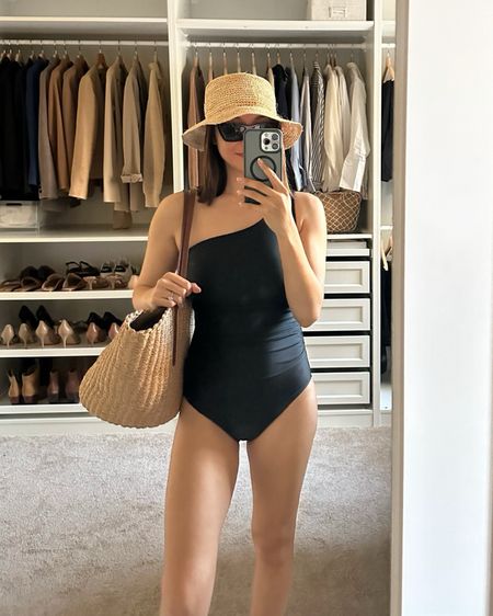 Pool day // take 40% off sitewide at Jcrew using the code: SUMMER (some select items may not be on sale) 

One shoulder swimsuit - Jcrew on sale
Raffia hat - Jcrew on sale
Tote - Jcrew
Sunglasses YSL

Linked my favorite clean self tanner 

Beach / vacation / modest swimsuit 

#LTKSwim #LTKSaleAlert #LTKFindsUnder100