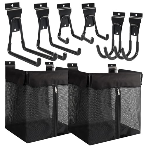 2PCS Slatwall Basket with Zipper, 6 PCS Heavy Duty Hooks, 16x15x11 Inch Slatwall Accessories, Eas... | Amazon (US)