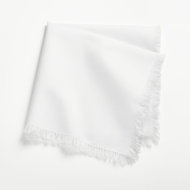 Craft White Cotton Fringe Napkin + Reviews | Crate and Barrel | Crate & Barrel