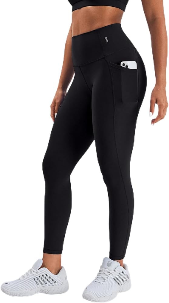 K-Swiss Leggings for Women - Soft Stretchy High Waist 25" with Pockets Lounge Yoga Pants Workout ... | Amazon (US)