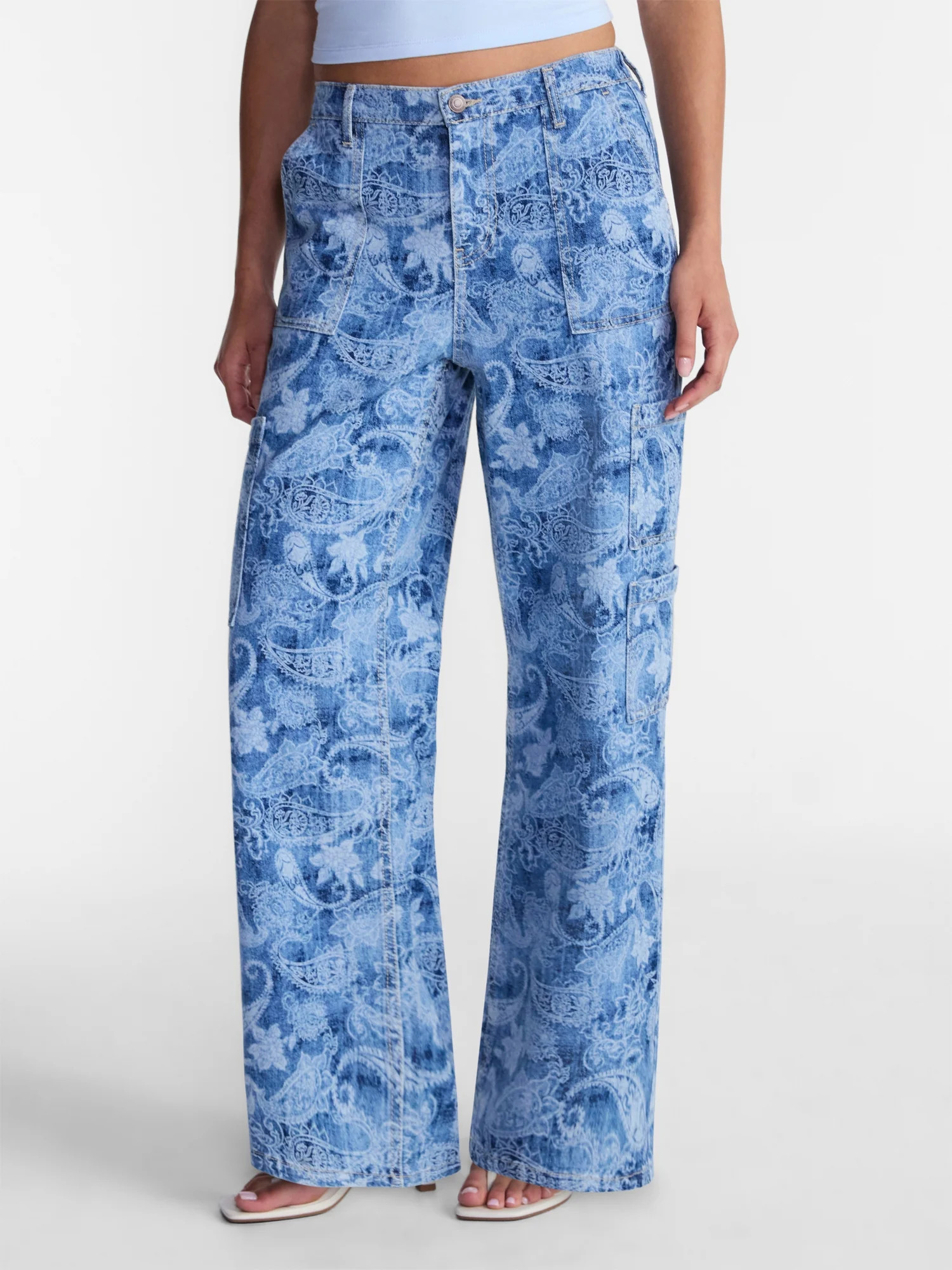 No Boundaries Wide Leg Cargo Pants, 31'' Inseam, Women's | Walmart (US)