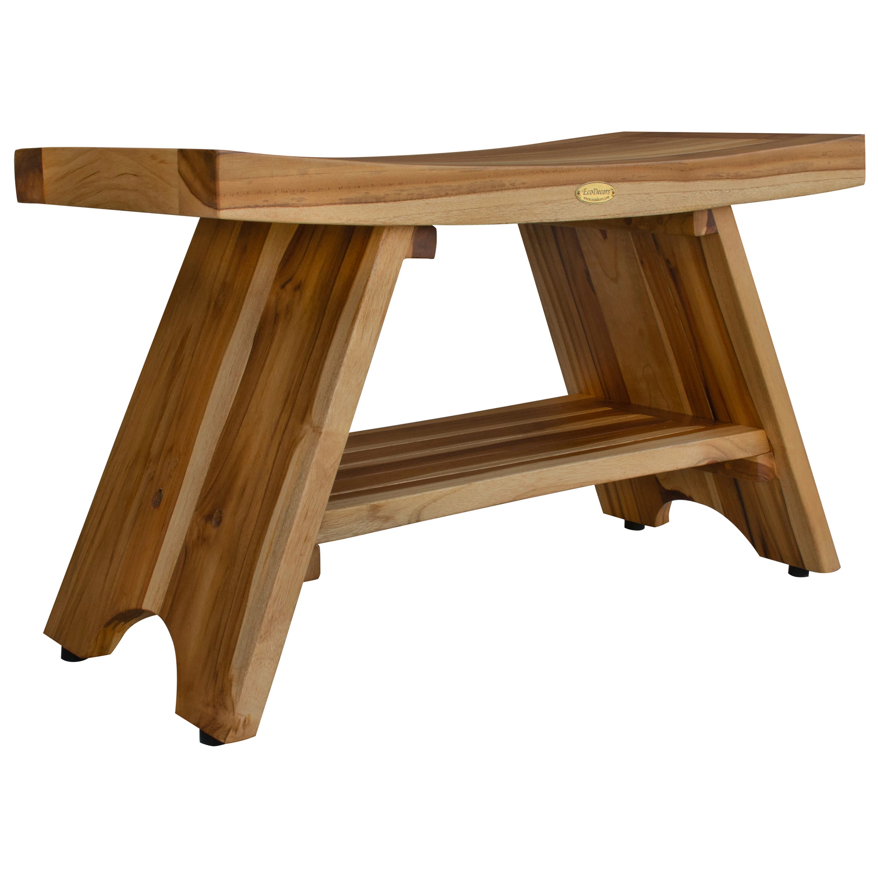 Foundry Select Ripley EcoDecors, Teak Rectangular, EcoDecors, Serenity, Teak Shower Bench, small ... | Wayfair North America