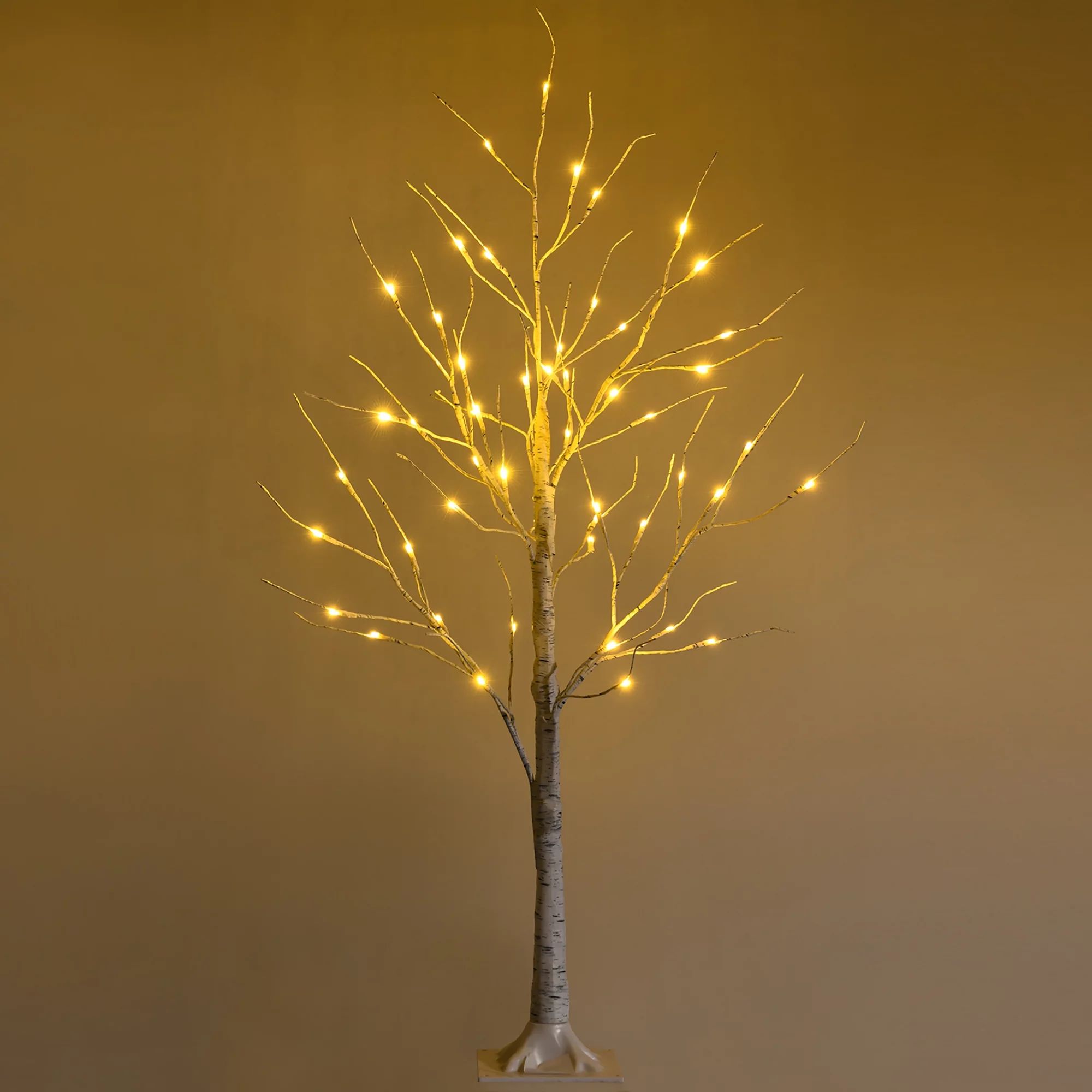 Costway 4ft Pre-lit White Twig Birch Tree for Christmas Holiday w/ 48 LED Lights - Walmart.com | Walmart (US)