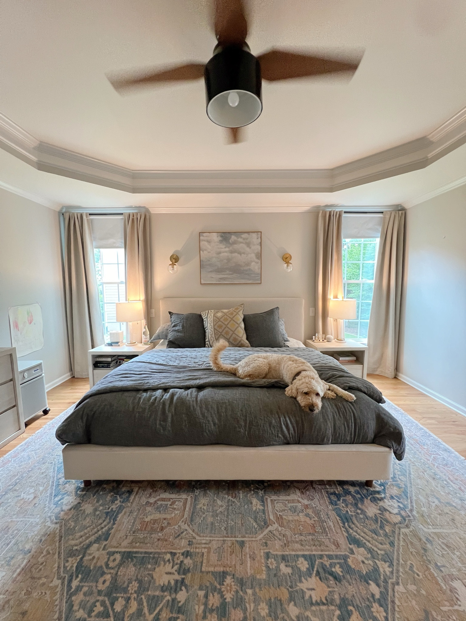 Our bedding is a collection of pottery barn over the years. Linked similar options! Bed is Dean Sand King Upholstered Panel Bed by LivingSpaces.com

#LTKHome #LTKSaleAlert #LTKFamily