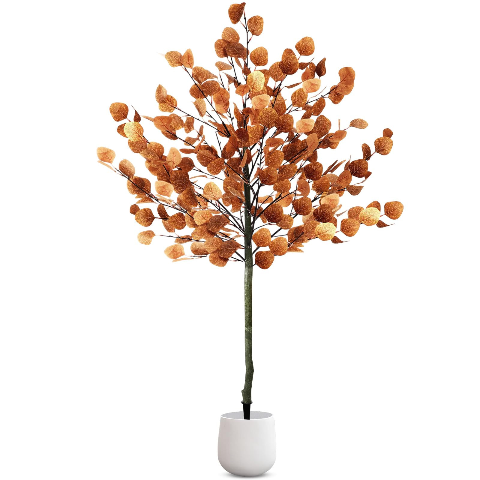 1 Pack Fall Artificial Eucalyptus Tree, 4ft Faux Tree with Spike Thanksgiving Realistic Autumn Le... | Amazon (US)