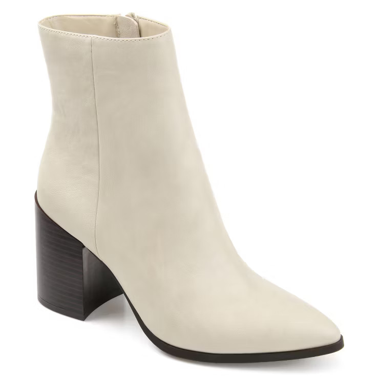 Journee Collection Womens Kathie Tru Comfort Foam Inside Zip Stacked Heel Booties | Target
