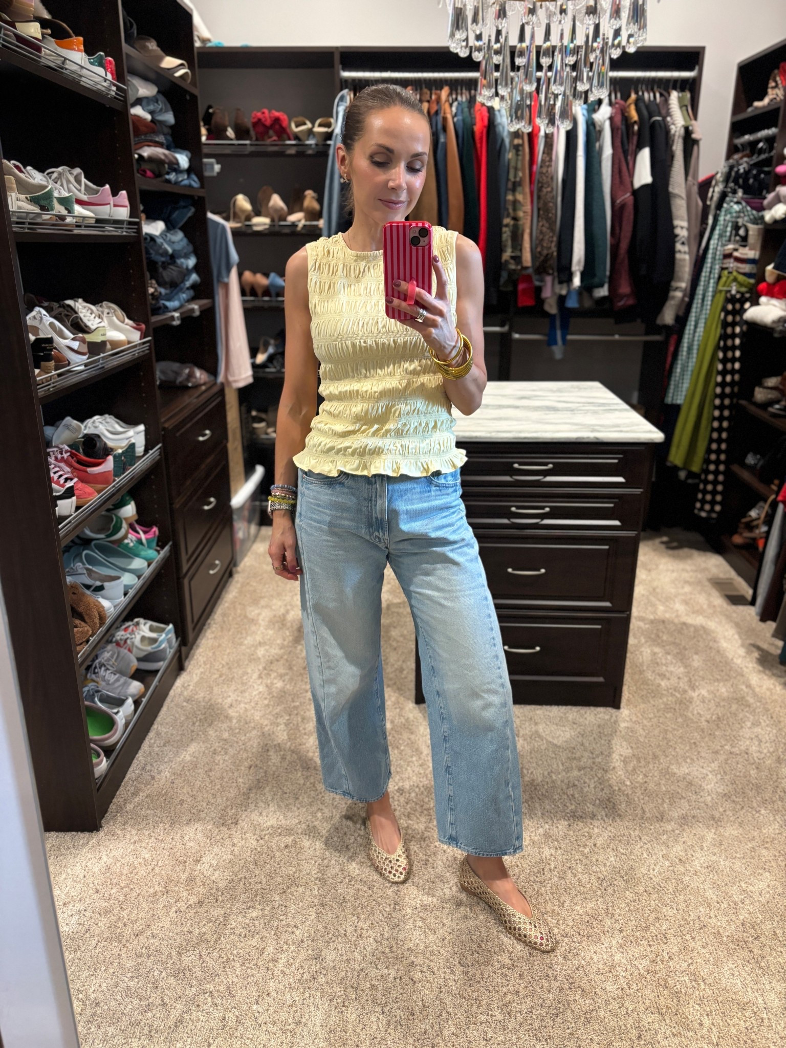 Outfit of the day Thursday - wearing a small in this top and I sized up one size in the jeans