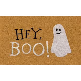 Hey Boo/Happy Ghost 18 in. x 30 in. Coir Doormat | The Home Depot