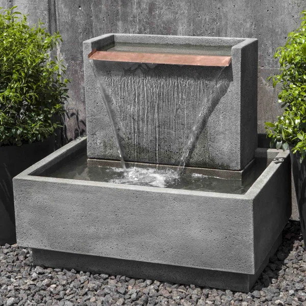 Concrete Falling Water Fountain | Wayfair Professional