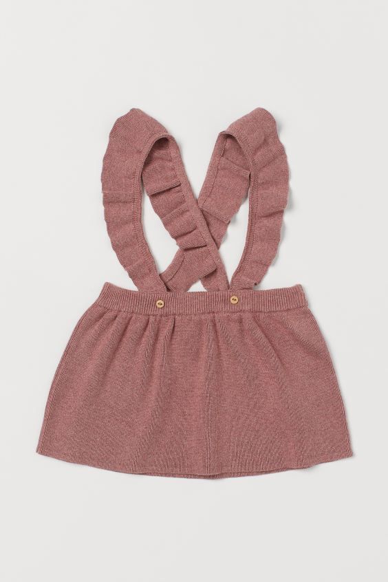 Baby Exclusive. Skirt in soft, fine-knit organic cotton fabric with ruffle-trimmed straps crossed... | H&M (US)
