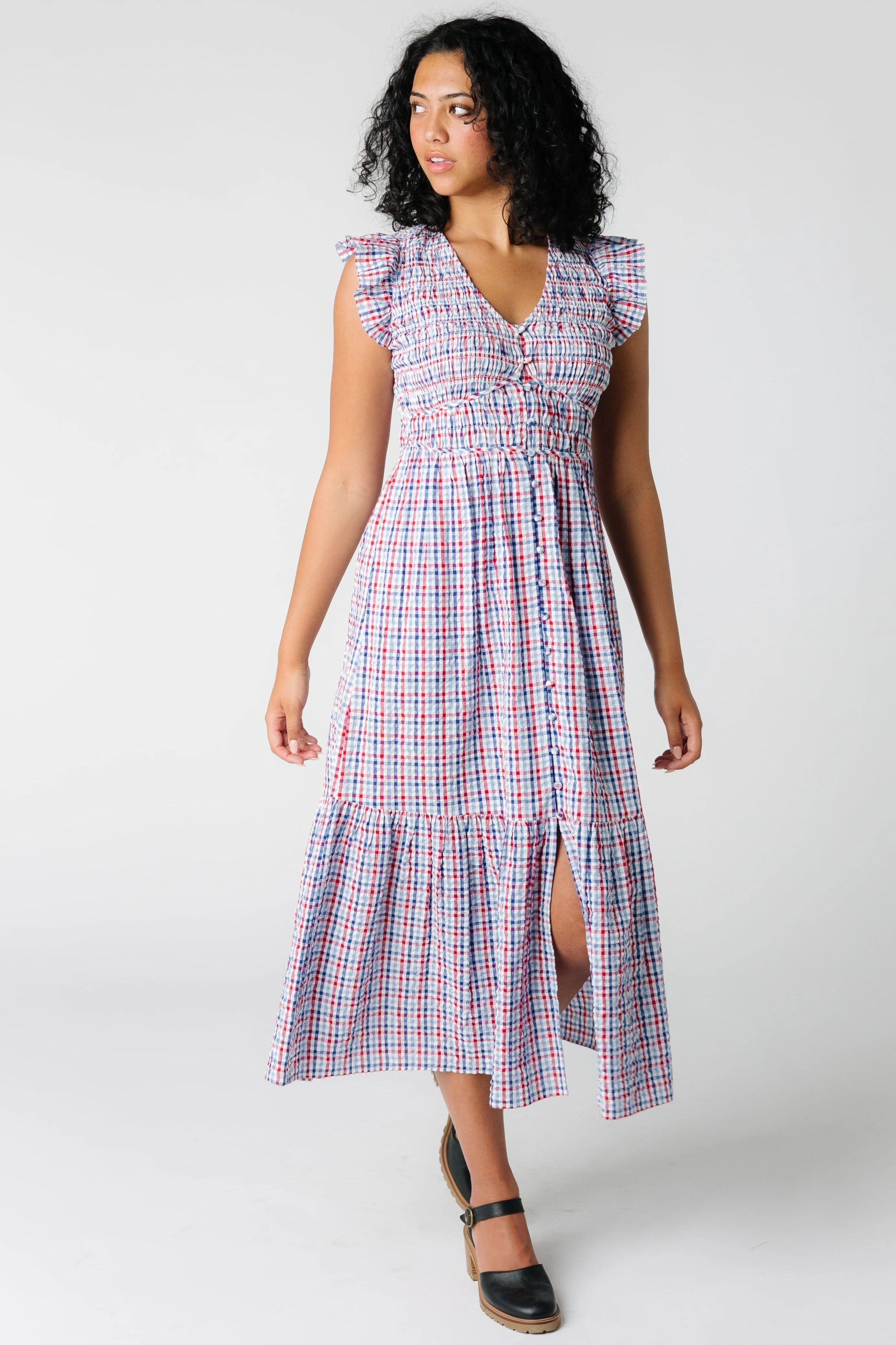 Citrus Indie Seersucker Midi Dress | Called To Surf