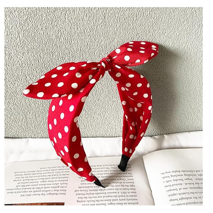 Red Polka Dot Bow headbands cute headbands hair accessories for women and girls (Wave Dot Red, on... | Amazon (US)