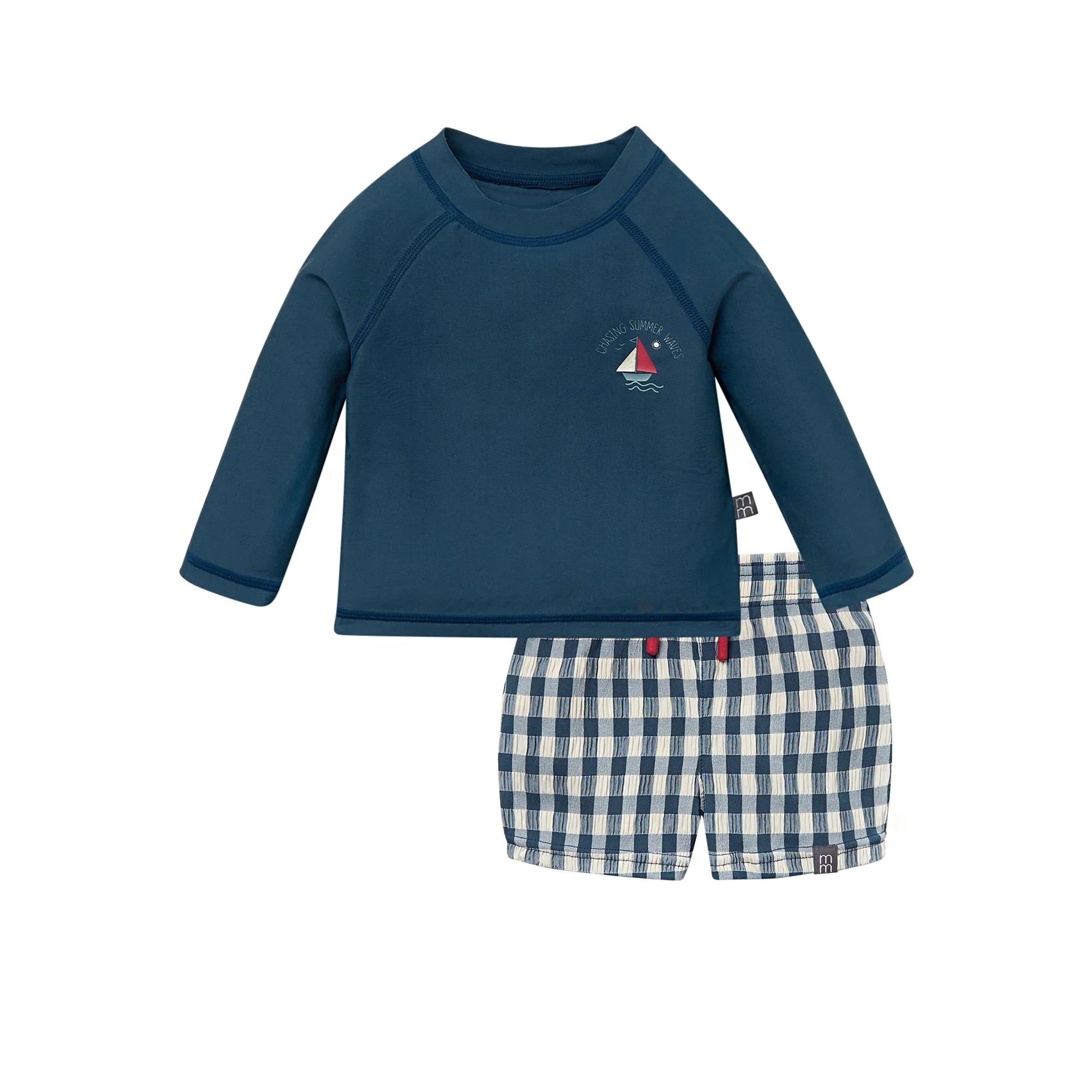 Modern Moments by Gerber Toddler Boy Long Sleeve Rashguard and Short Set, 2-Piece, Sizes 0/3M - 5... | Walmart (US)