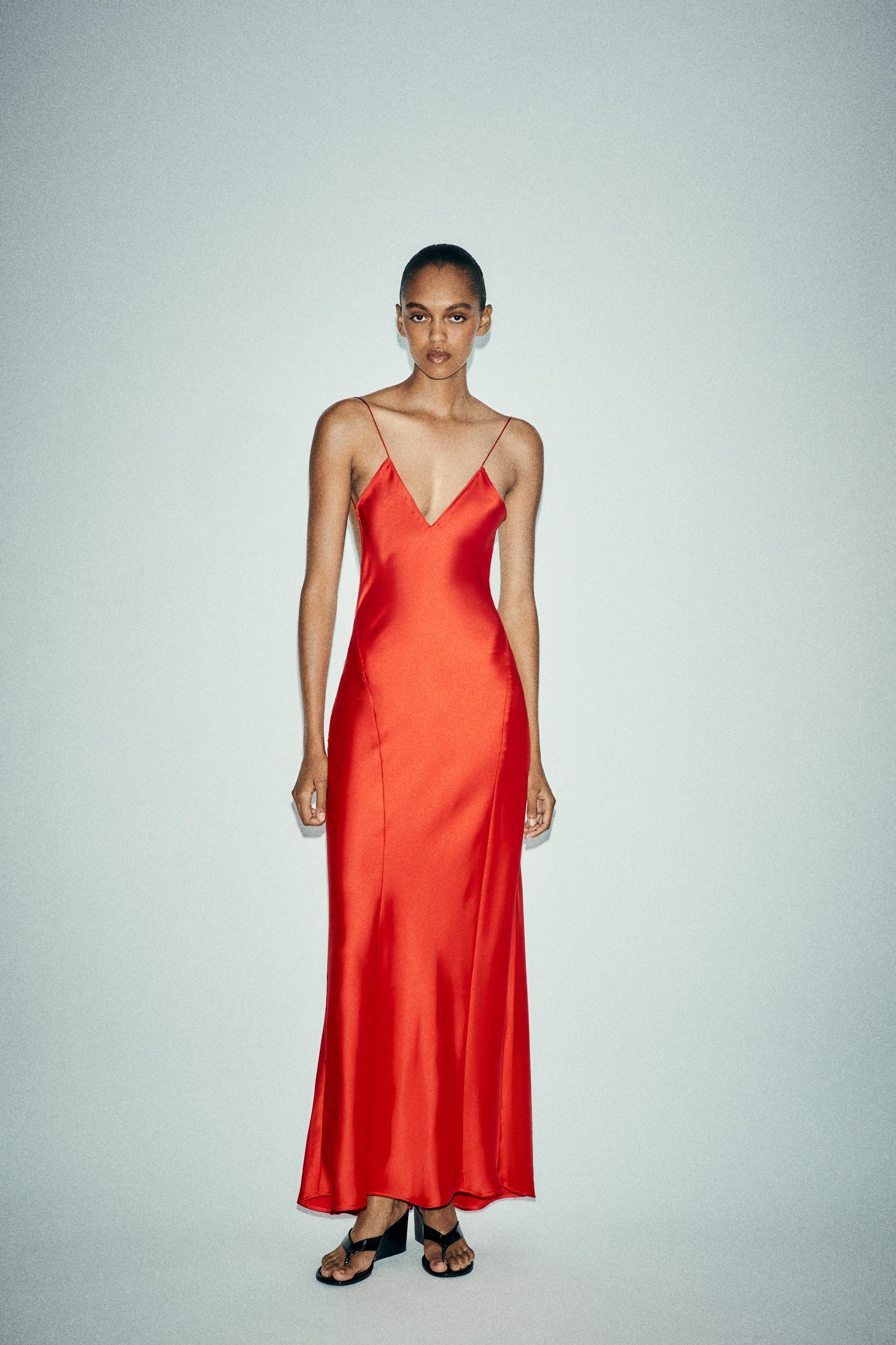 OPEN BACK LONG SATIN DRESS | Zara UK