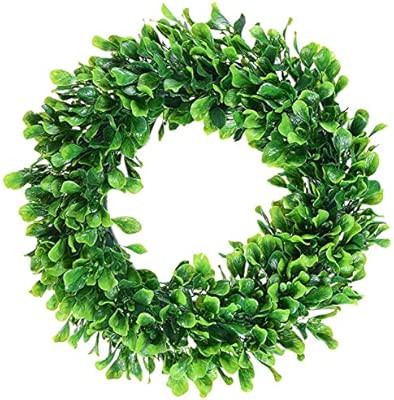 OSKIDE Boxwood Wreath, Artificial Green Leaves Wreath- 17" Front Door Wreath Spring for Farmhouse... | Amazon (US)