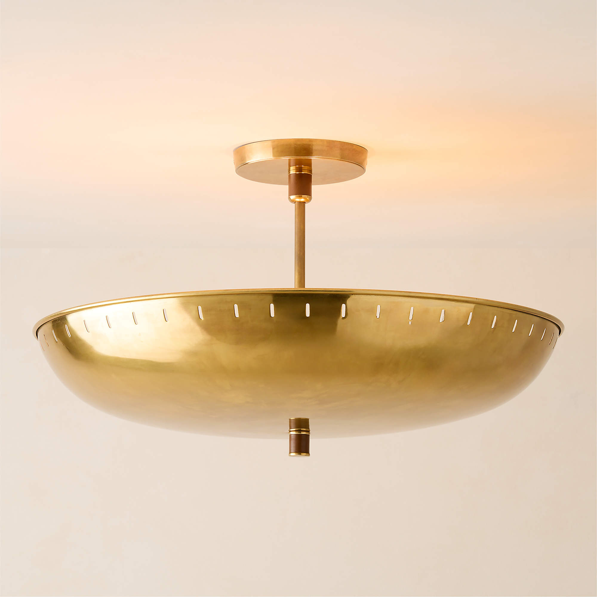 Atelier Aged Brass Semi-Flush Mount Light by Todd Snyder | CB2 | CB2