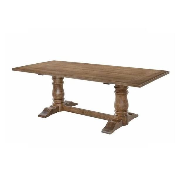 Rectangular Wood Dining Table in Weathered Oak - Weathered Oak - Overstock - 34826860 | Bed Bath & Beyond