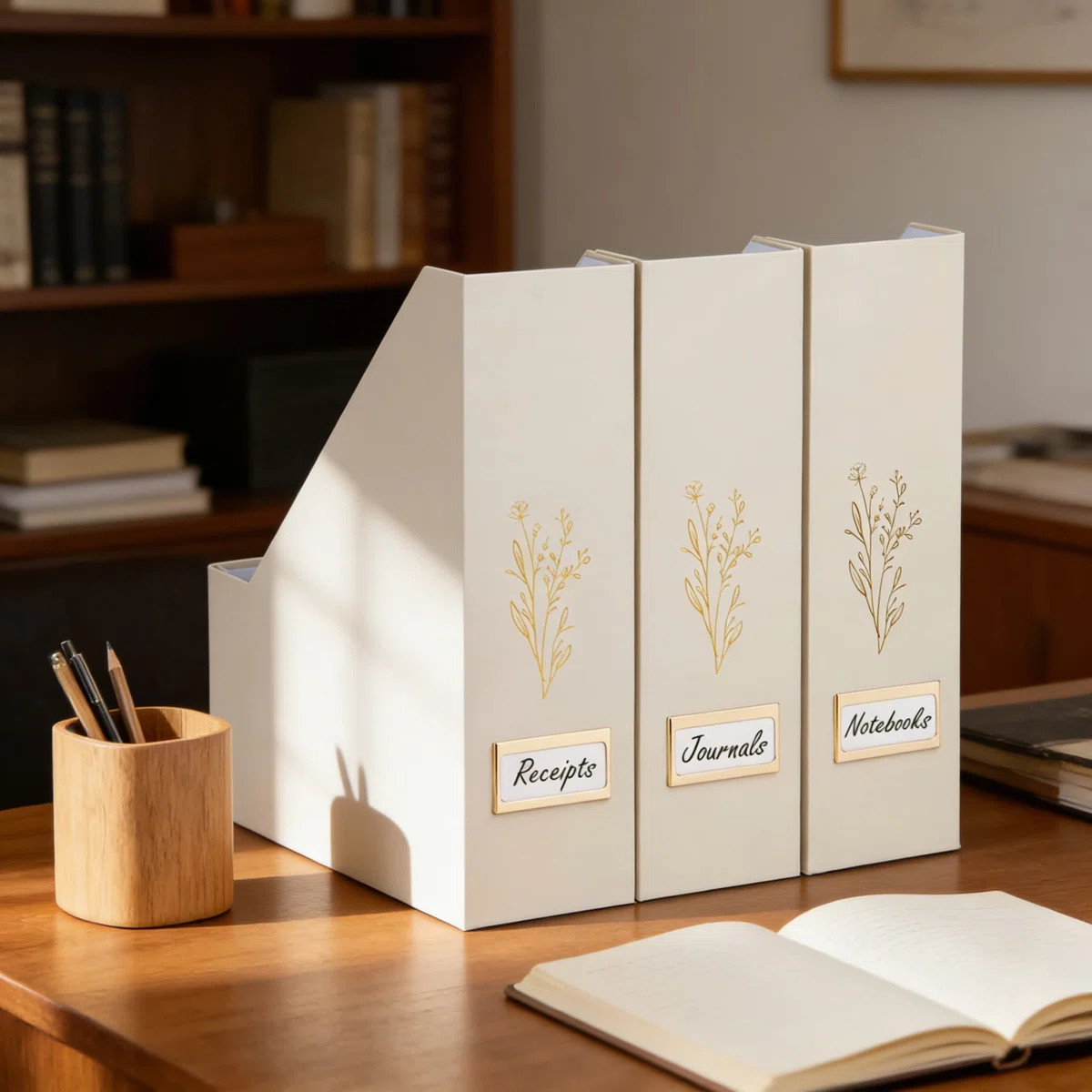 Magazine Holder Set Of 3, Sturdy Desk File Organizer For Paperwork, Magazines, Books And Binders,... | Wayfair North America