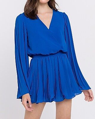 Endless Rose Chiffon Pleated Wrap Romper | Express