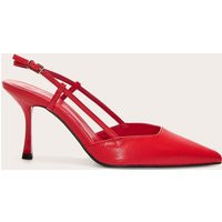 Wide Fit Red Pu Point Toe High Stiletto Court Heels, Red | PrettyLittleThing UK