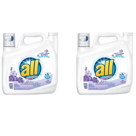 (2 pack) all Liquid Laundry Detergent Fresh & Sensitive, 141 Ounce, 94 Loads | Walmart (US)