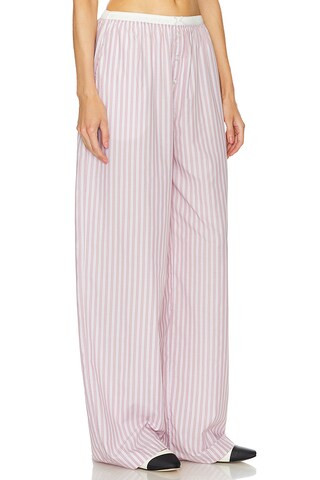 Wide Stripe Poplin House Pants in Mauve Stripe | Revolve Clothing (Global)