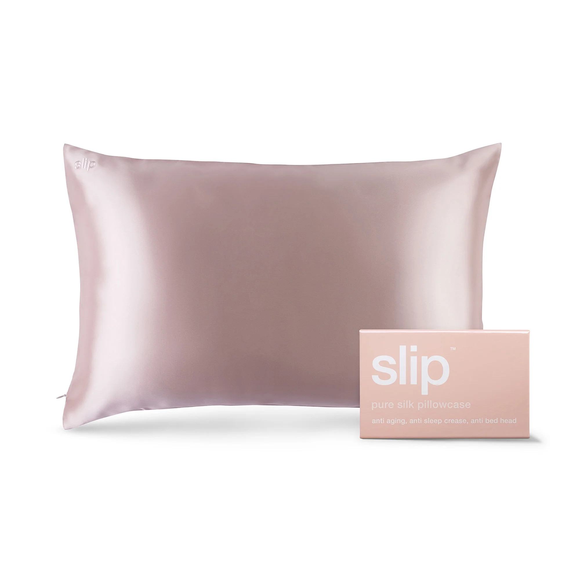 Slip Pure Silk 360 Thread Count Light Pink Silk Pillowcase, Queen - Walmart.com | Walmart (US)