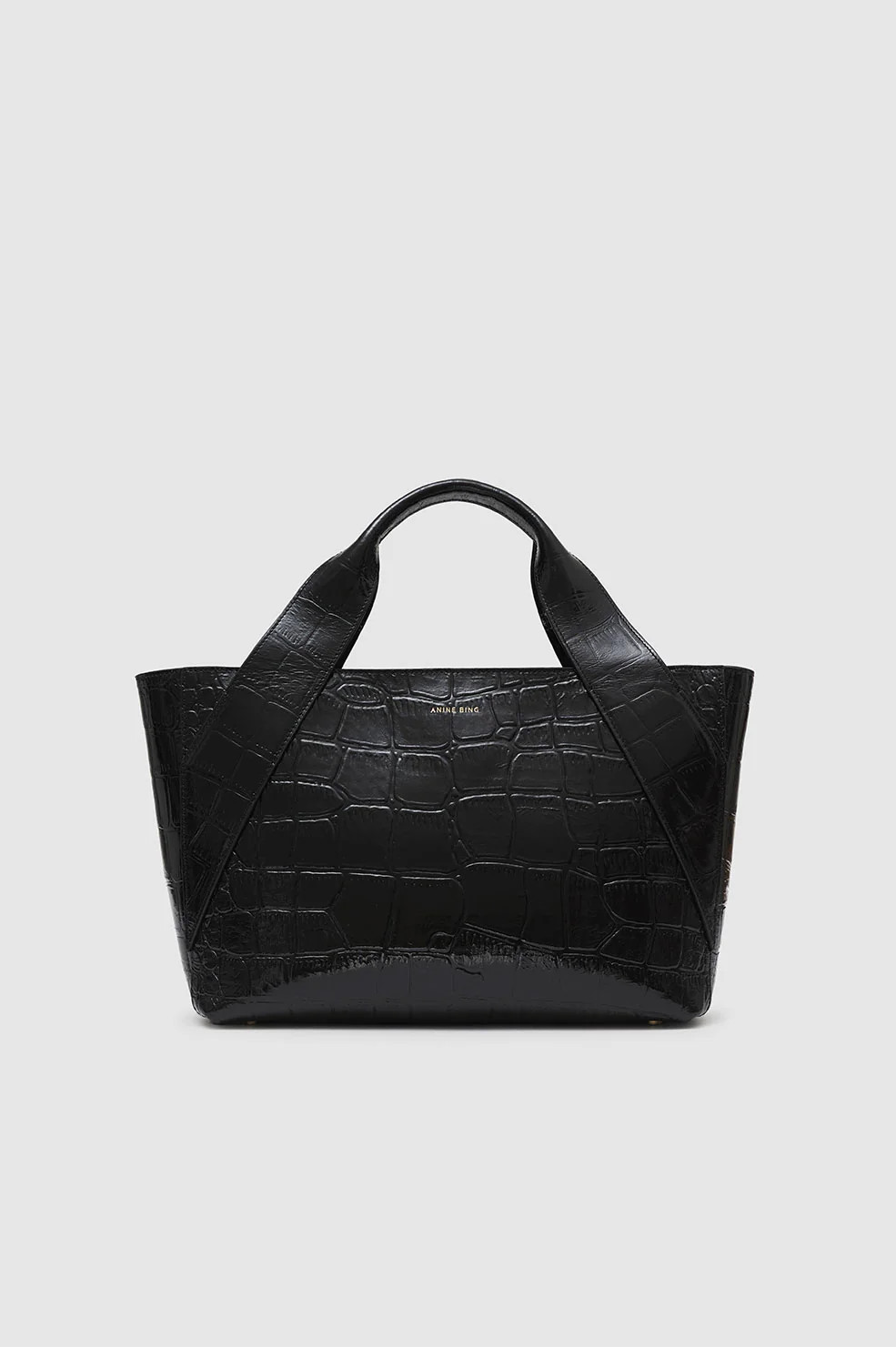 ANINE BING Maya Tote in Black Oversized Embossed | Anine Bing