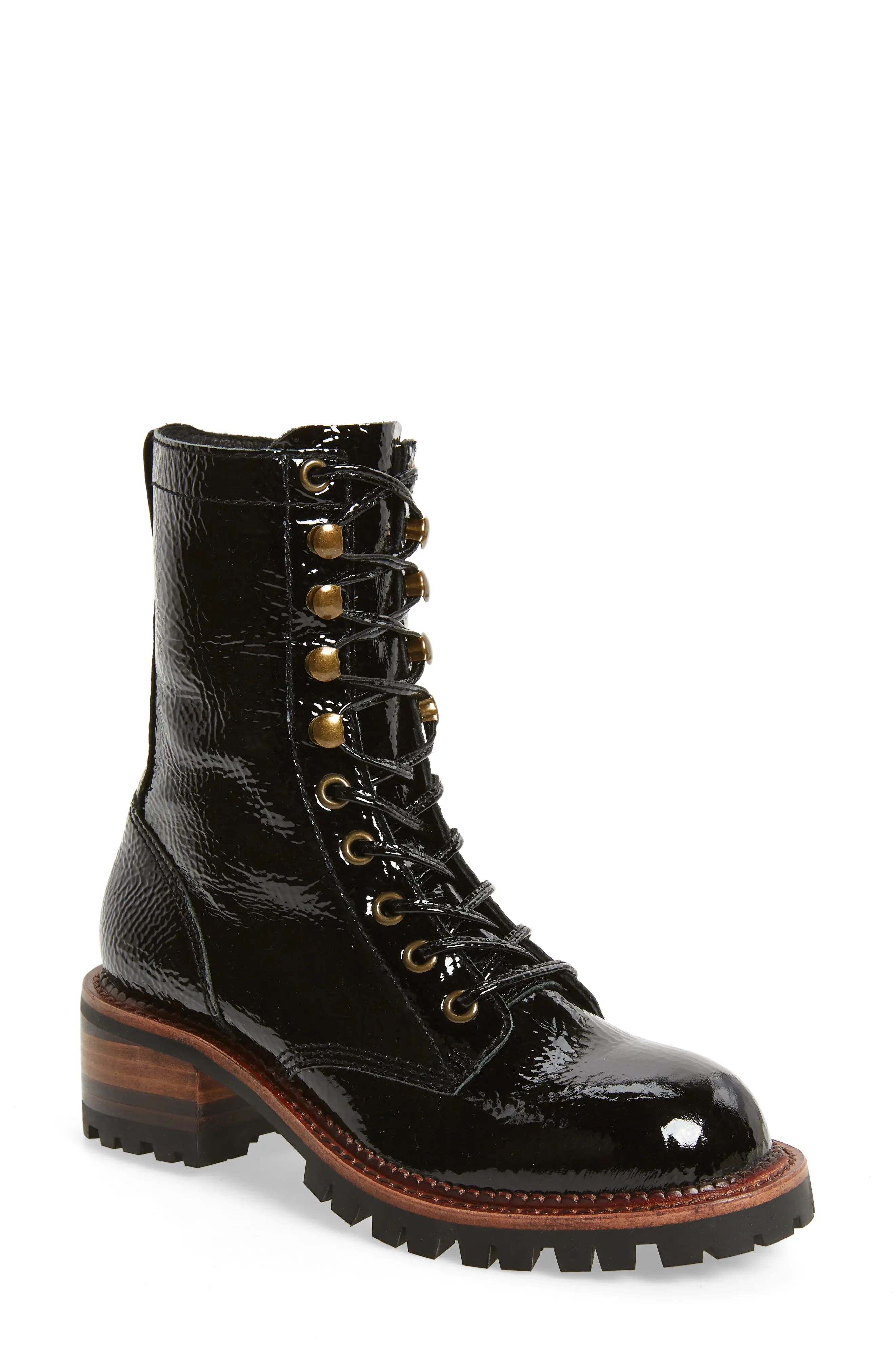 Women's Jeffrey Campbell Sycamore Patent Leather Boot, Size 7 M - Black | Nordstrom
