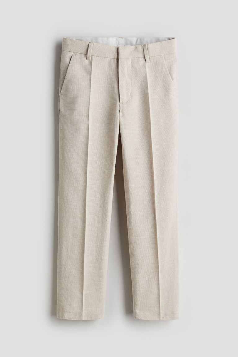 Textured Suit Pants - Light beige - Kids | H&M US | H&M (US + CA)