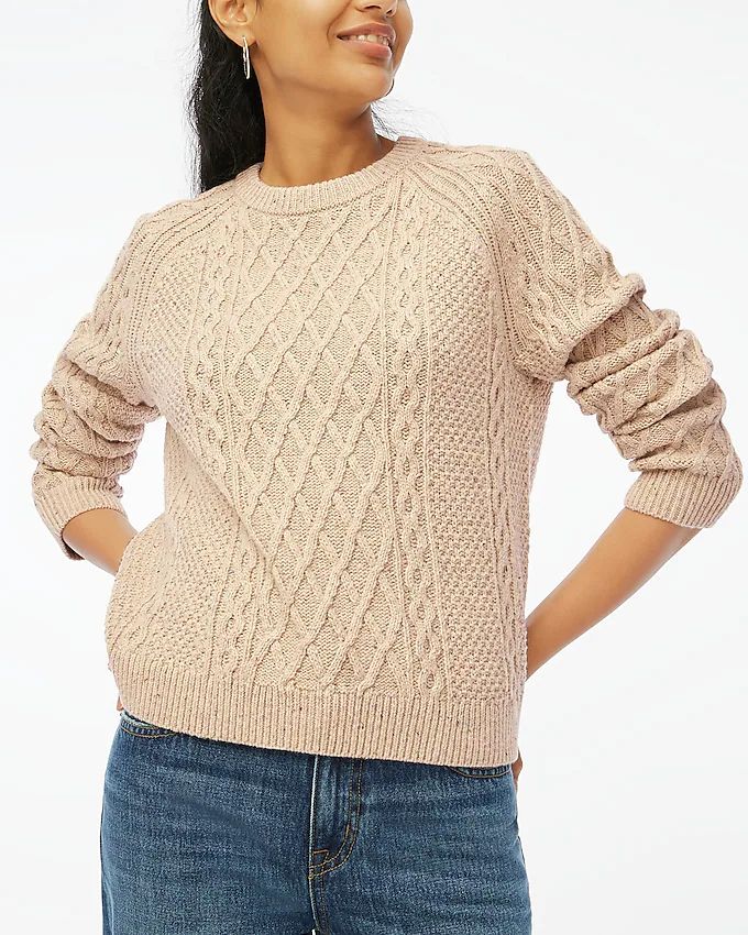 Donegal cable crewneck sweater | J.Crew Factory