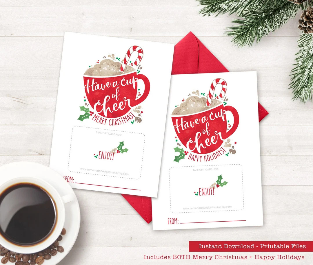 Christmas Gift Card Holder PRINTABLE Teacher Holiday Gift - Etsy | Etsy (US)