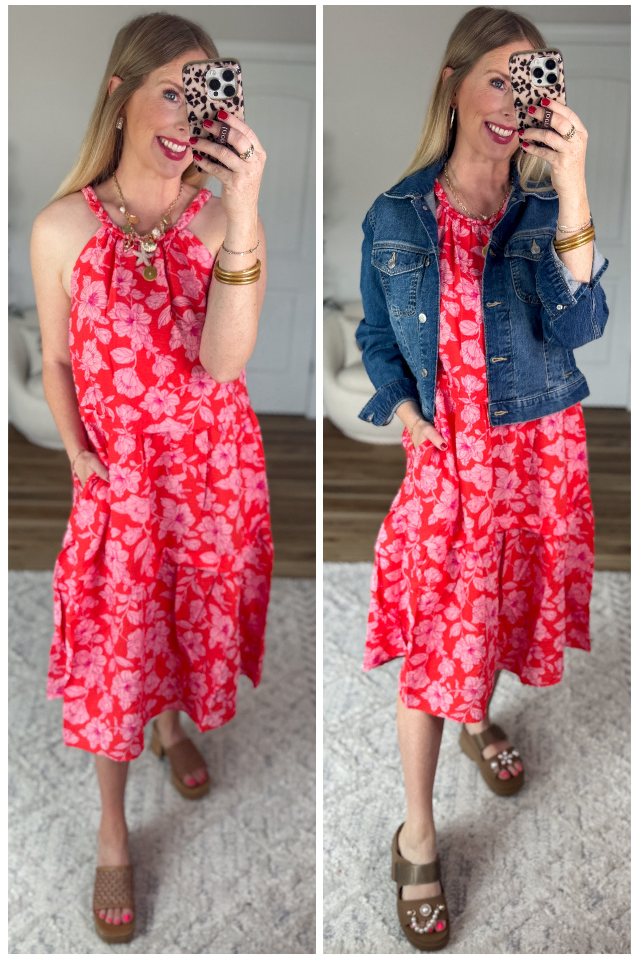 2 ways to style this floral halter midi dress from Walmart! 

#LTKmomlife #LTKootd