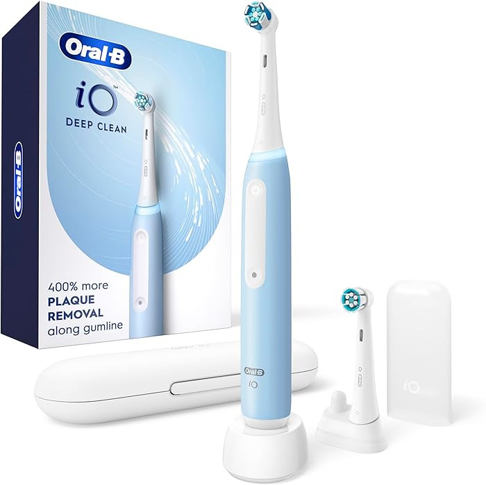 Oral-B iO Deep Clean Rechargeable Electric Powered Toothbrush, Icy Blue with iO Series 3 Limited,... | Amazon (US)