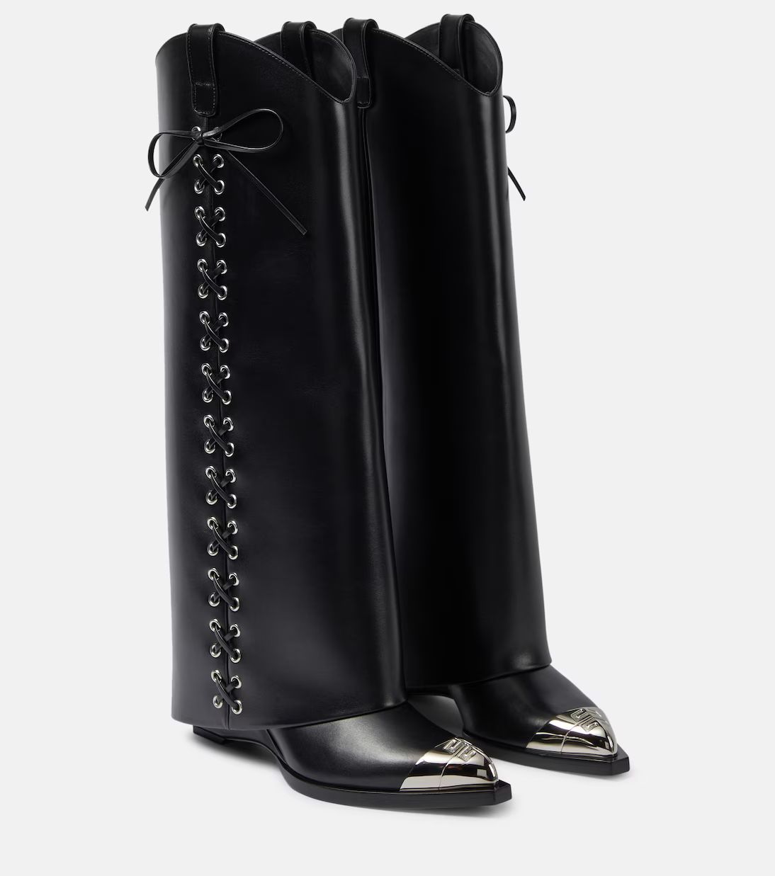 Shark Lock Cowboy leather knee-high boots | Mytheresa (US/CA)