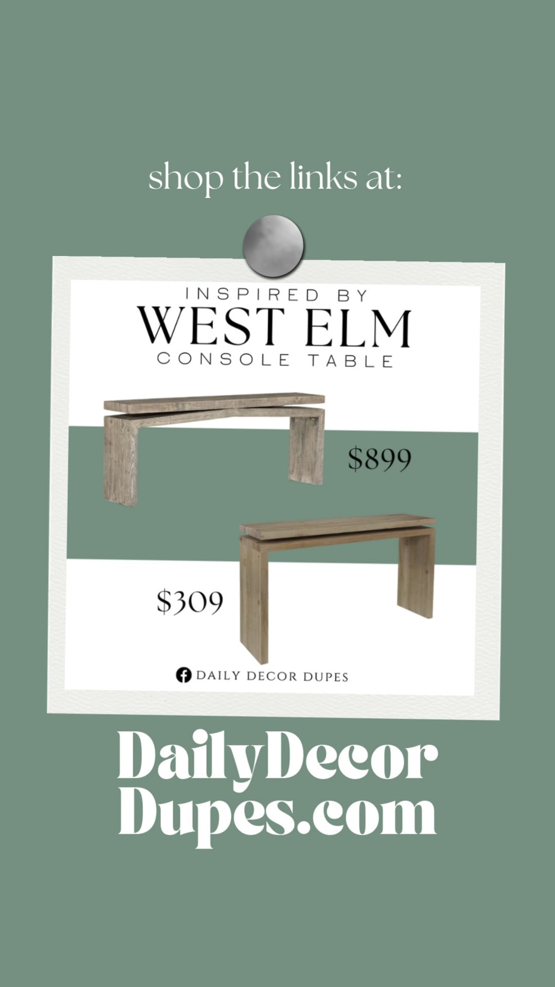 Inspired by West Elm Console Table. Wooden entryway table. Modern rustic furniture. Reclaimed wood furniture. Vintage-inspired console table. Contemporary wood console. Rustic chic furniture.

Home dupe dupes more affordable option find replica copy cat similar look for less budget friendly affordable cheap cheaper beautiful pretty. Clearance sale coupon code discount code promo code luxury lookalike look a like Inspo inspiration inspired by idea ideas Love dupes like these? I share multiple every day in my FB group “DAILY DECOR DUPES” 

 #LTKHoliday #LTKHome #LTKSaleAlert