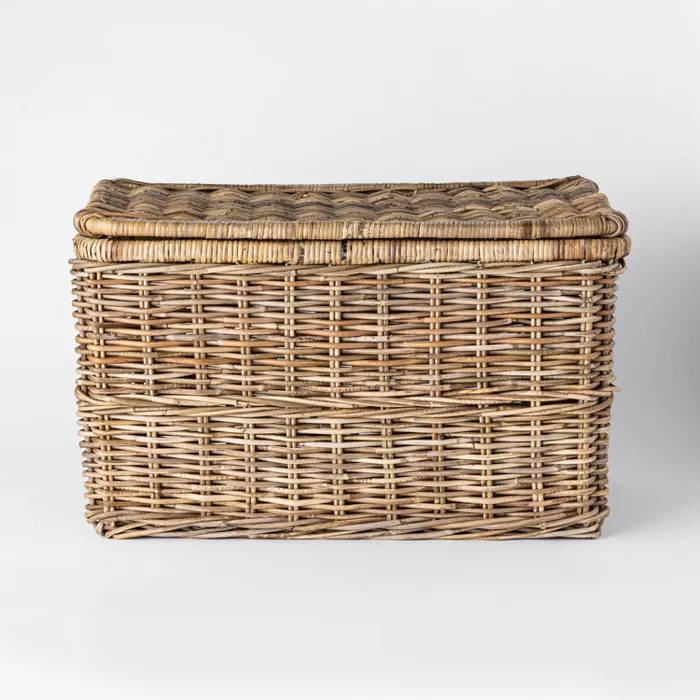 Lidded Kooboo Rattan Basket 17.5" x 17.5" - Threshold™ designed with Studio McGee | Target
