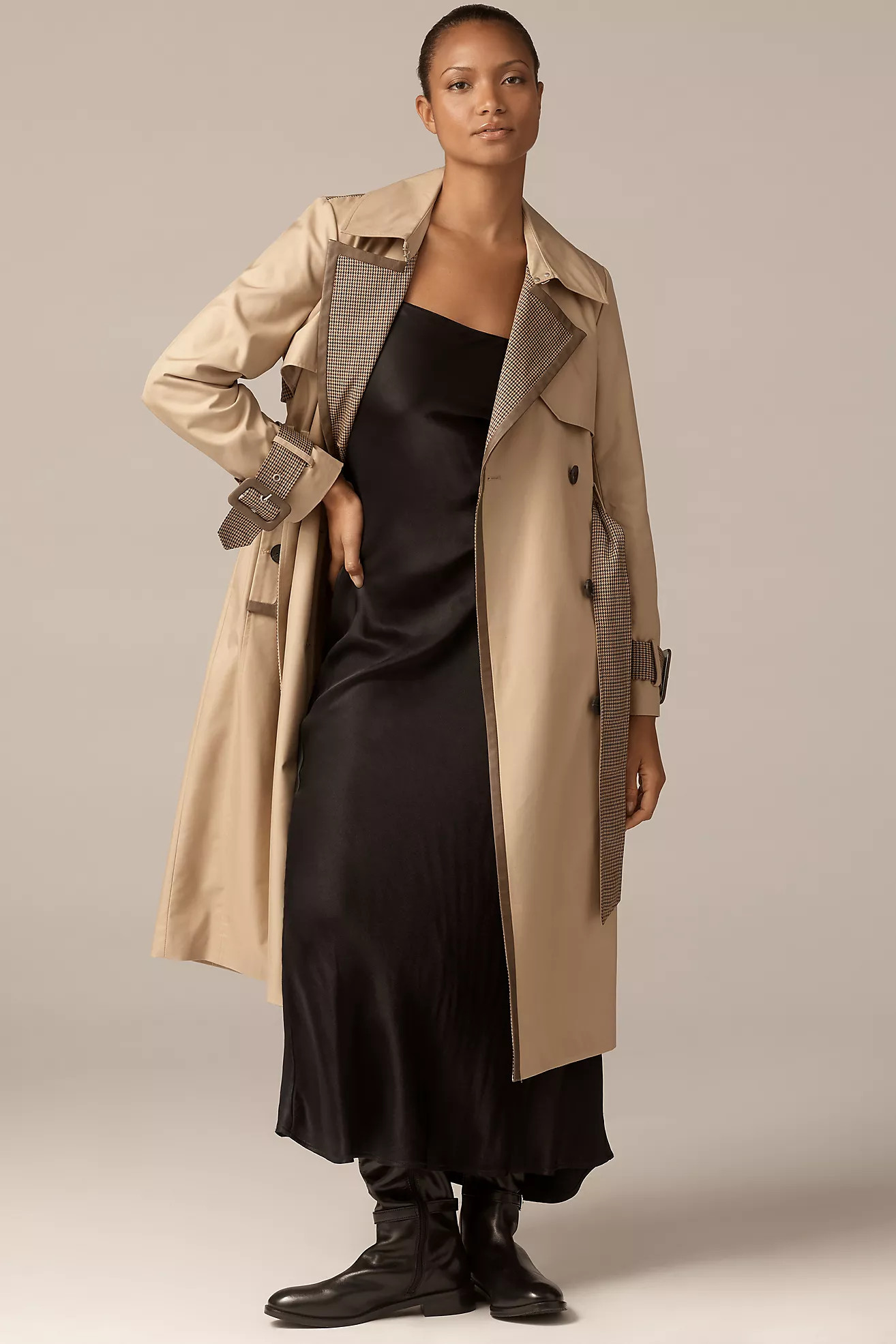 Avec Les Filles Plaid Belted Trench Coat | Anthropologie (US)