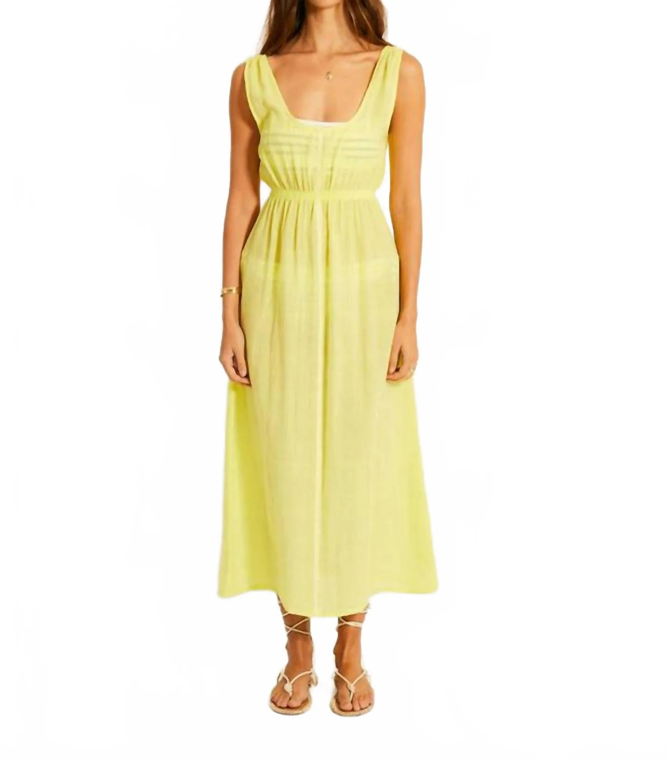 Women's Melat Dress In Nefas Yellow | Shop Simon