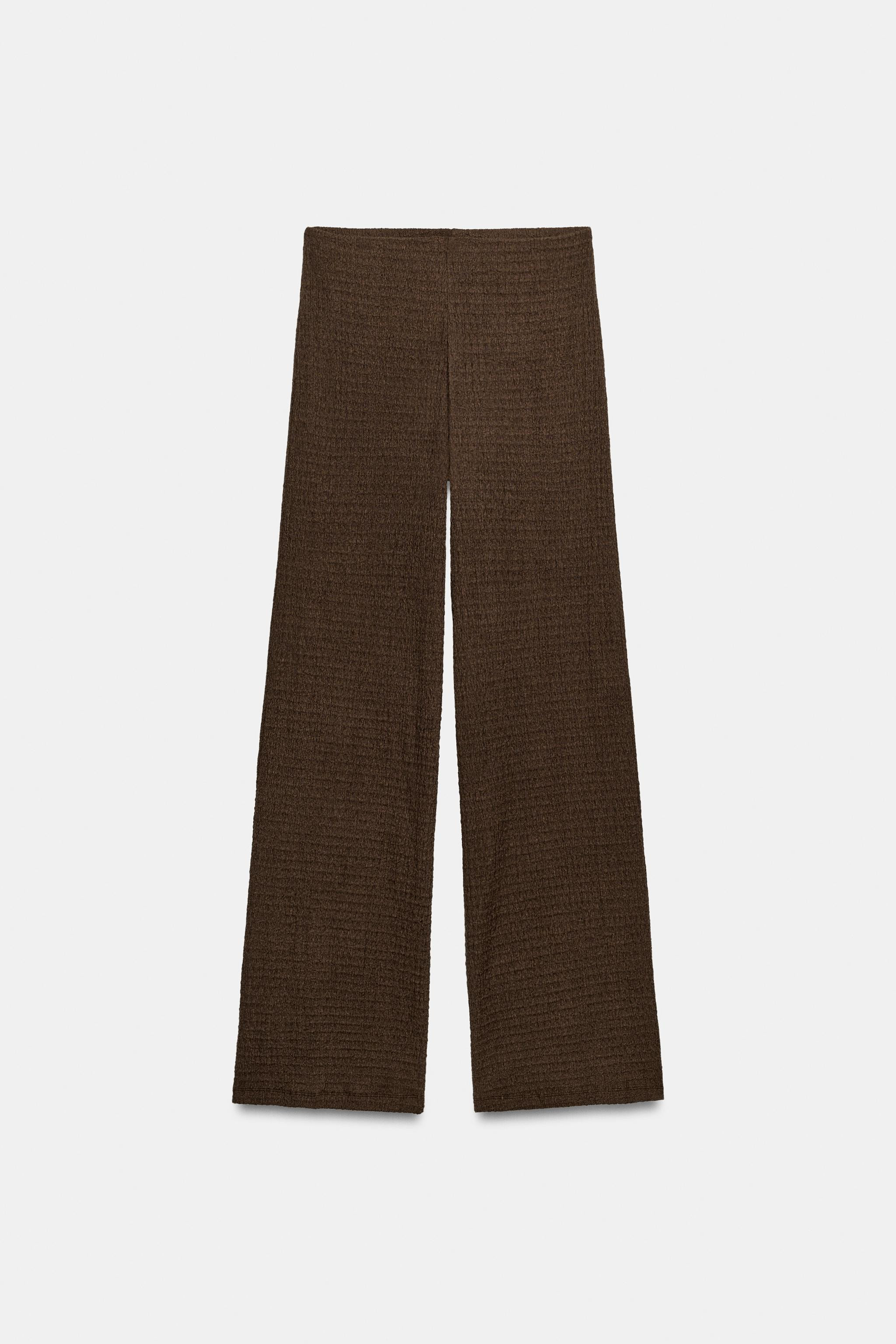 TEXTURED STRAIGHT LEG PANTS | Zara Canada