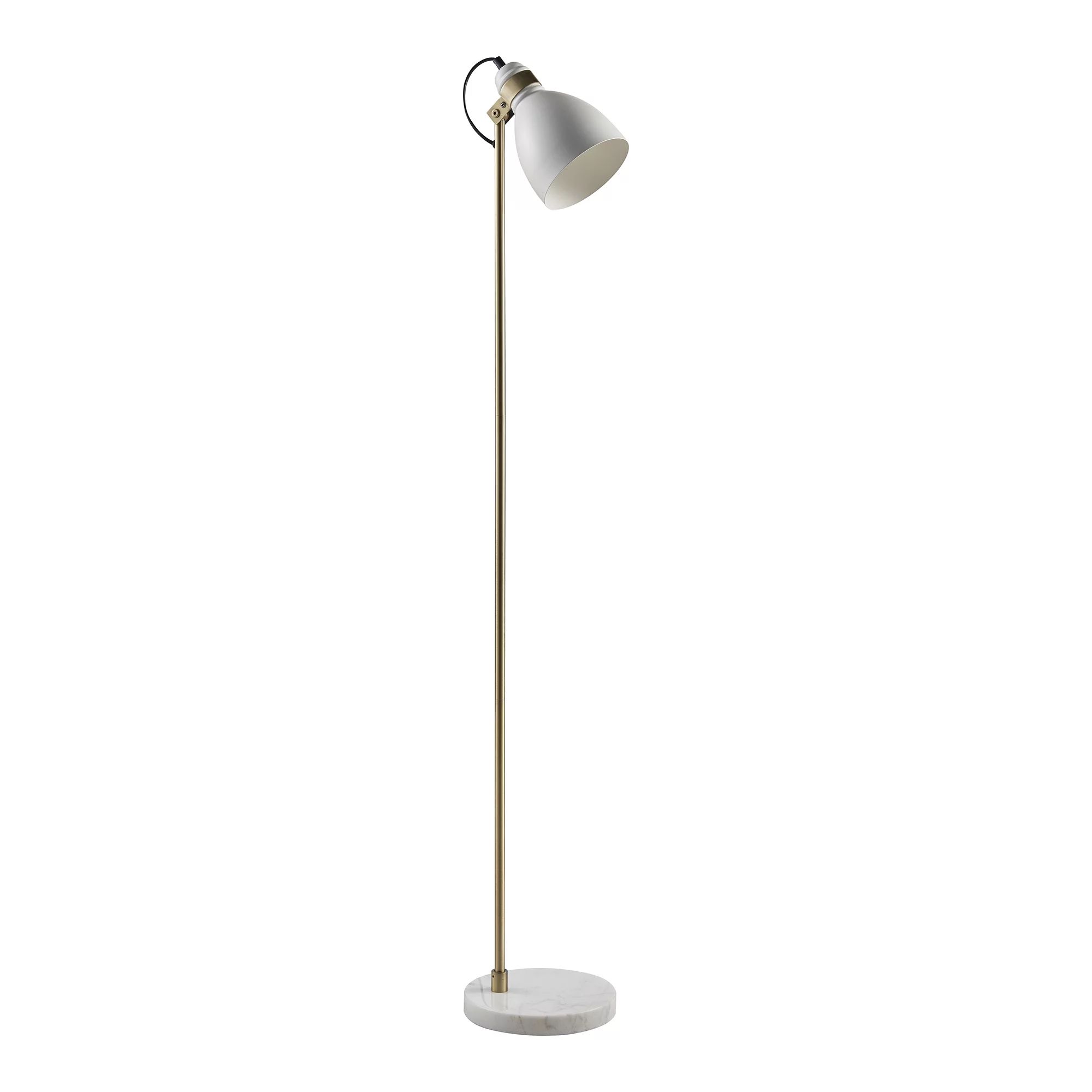 Versanora - Quincy Floor Lamp with Real White Marble Base - White/Antique Brass | Walmart (US)