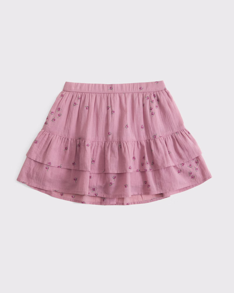 girls tiered ruffle mini skort | girls bottoms | Abercrombie.com | Abercrombie & Fitch (US)