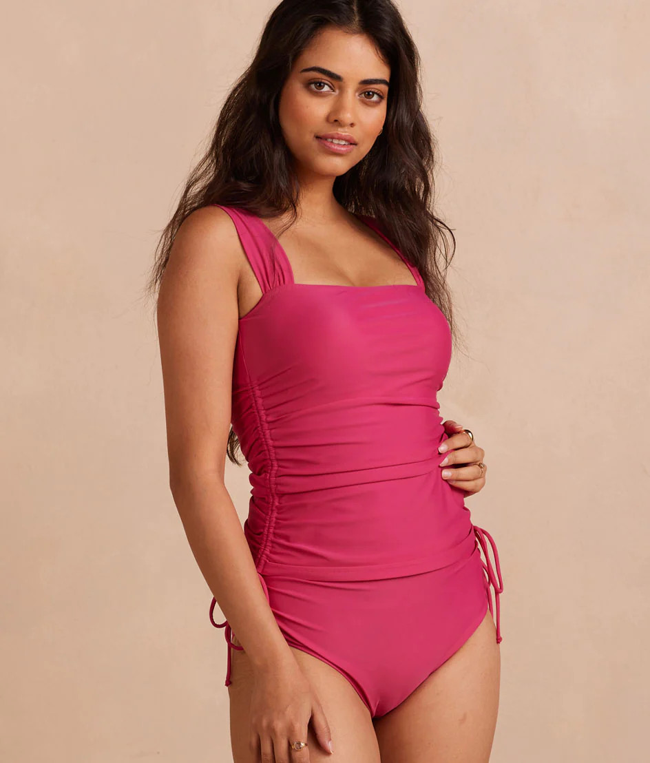 The Cinched Square Neck Tankini Top | Summersalt | SummerSalt
