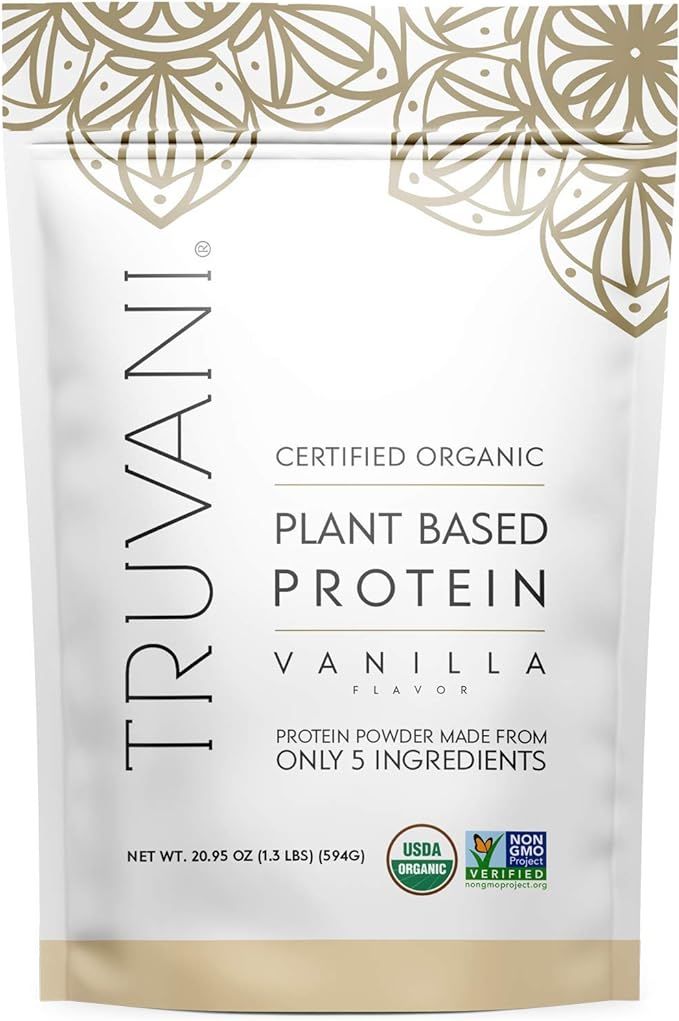 Truvani Organic Vegan Protein Powder, Organic Pea Protein Powder, Vegan, Non GMO, Gluten/Diary Fr... | Amazon (US)