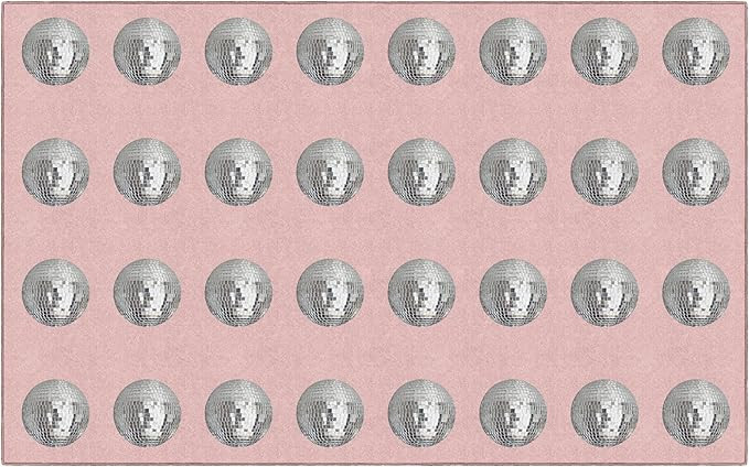 Flagship Carpets Schoolgirl Style Blush Disco Ball Criss-Cross Applesauce Educational Area Rug fo... | Amazon (US)